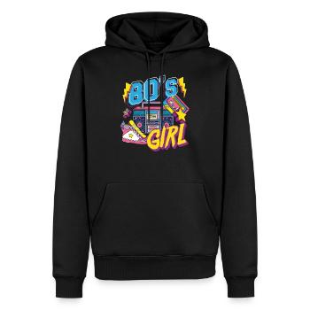 80er Jahre Mädchen Mottoparty Geschenk - Männer Premium Bio Hoodie - Schwarz - Vorne - Nico (187cm)