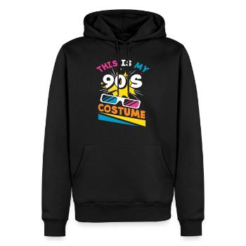Costume 90 la devise fête cadeau de fête - Sweat à capuche Premium bio Homme - noir - Devant - Nico (187cm)