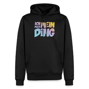 Ich mach mein Ding | Motivation Optimist - Männer Premium Bio Hoodie - Schwarz - Vorne - Nico (187cm)