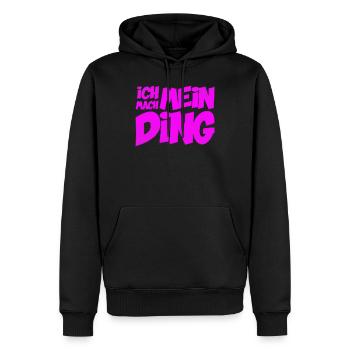 Ich mach mein Ding | Motivation Optimist - Männer Premium Bio Hoodie - Schwarz - Vorne - Nico (187cm)