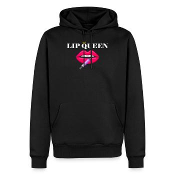 Queen Lip FIller Syringe Aesthetic Nurse injector - Men’s Premium Organic Hoodie - black - Front - Nico (187cm)