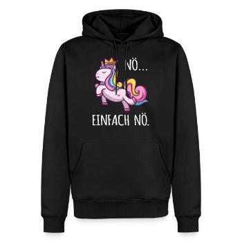 Einhorn lustig Diva Zicke Mädchen arrogant Fun Nö - Männer Premium Bio Hoodie - Schwarz - Vorne - Nico (187cm)