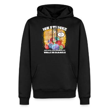 Stricken Lustige Sprüche Wolle sammeln Geschenk - Männer Premium Bio Hoodie - Schwarz - Vorne - Nico (187cm)