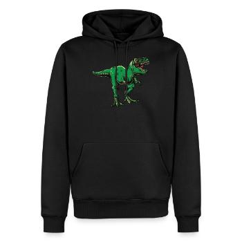 t-rex dino dinosaure battement de coeur craie ur moment - Sweat à capuche Premium bio Homme - noir - Devant - Nico (187cm)