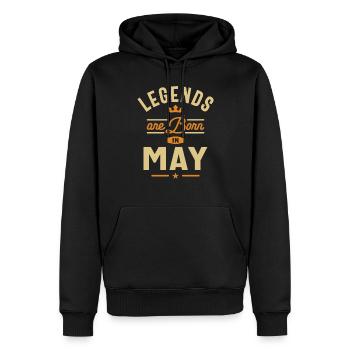 Les légendes sont nées en mai anniversaire - Sweat à capuche Premium bio Homme - noir - Devant - Nico (187cm)