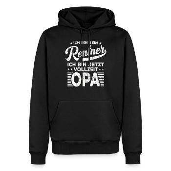 Ich bin kein Rentner ich bin jetzt Vollzeit Opa - Männer Premium Bio Hoodie - Schwarz - Vorne - Nico (187cm)
