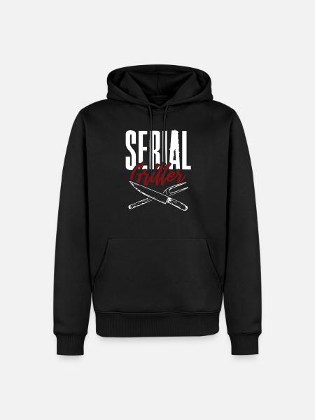 serial griller - Sweat à capuche Premium bio Homme - noir