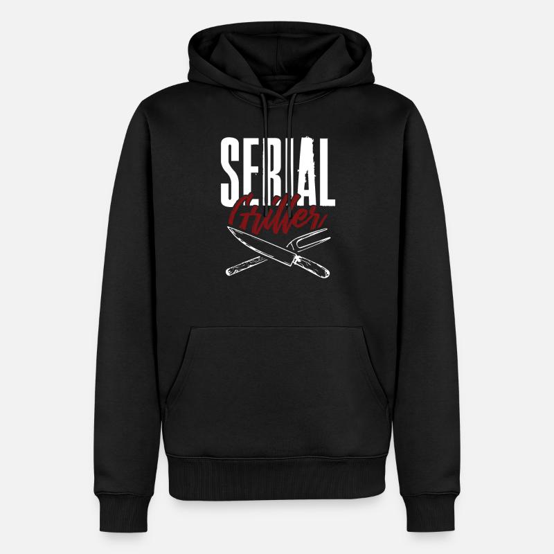 serial griller - Männer Premium Bio Hoodie - Schwarz