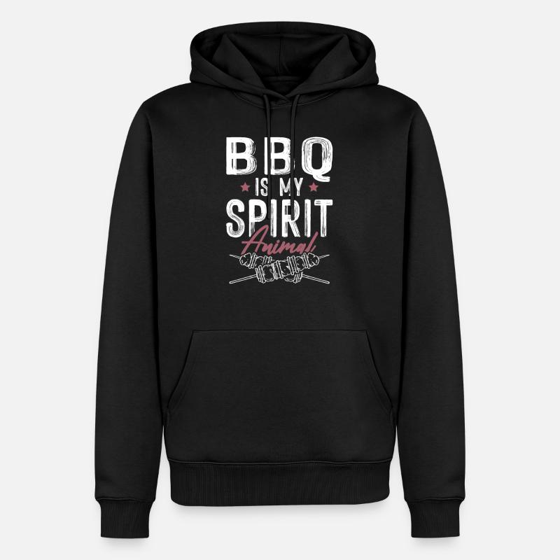BBQ Grillen Spruch - Männer Premium Bio Hoodie - Schwarz