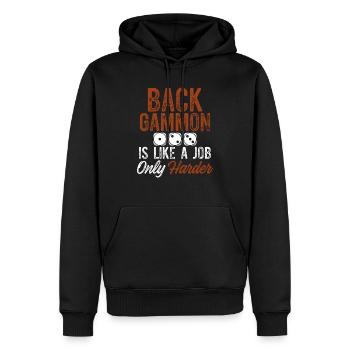backgammon job - Männer Premium Bio Hoodie - Schwarz - Vorne - Nico (187cm)