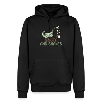Coffee and snake - Men’s Premium Organic Hoodie - black - Front - Nico (187cm)