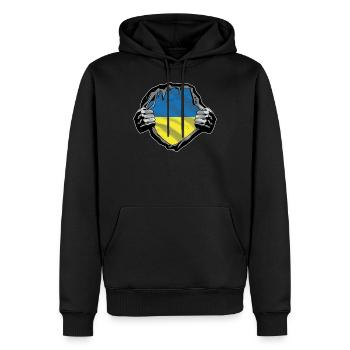Ukraine Design pour les fans d’Ukraine - Sweat à capuche Premium bio Homme - noir - Devant - Nico (187cm)