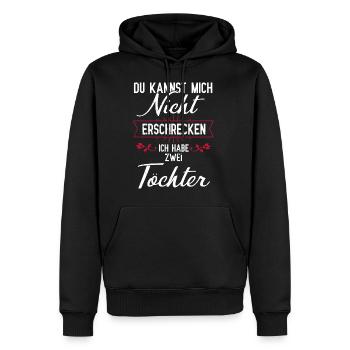 Vater und Tochter Du kannst mich nicht erschrecken - Männer Premium Bio Hoodie - Schwarz - Vorne - Nico (187cm)