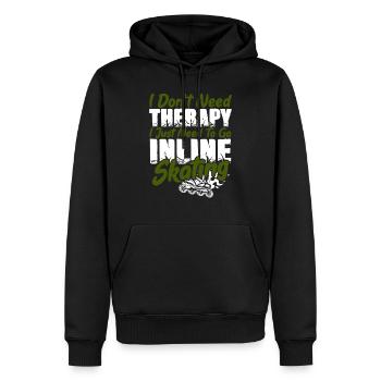 therapie inline skating - Sweat à capuche Premium bio Homme - noir - Devant - Nico (187cm)