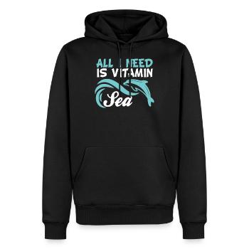 vitamine sea été - Sweat à capuche Premium bio Homme - noir - Devant - Nico (187cm)