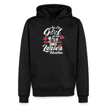 Koala - Sweat à capuche Premium bio Homme - noir - Devant - Nico (187cm)