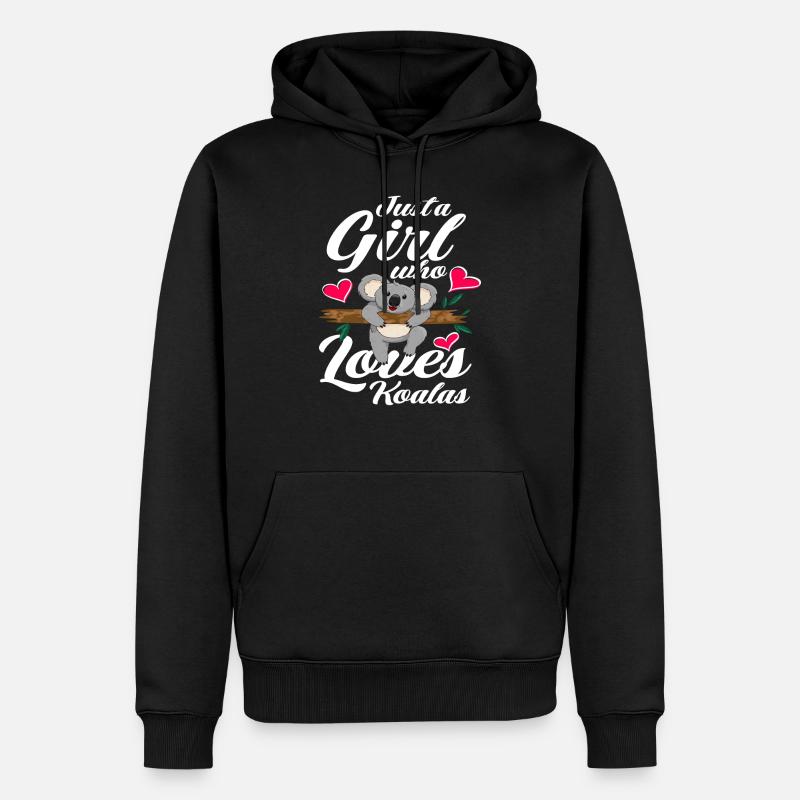 Koala - Männer Premium Bio Hoodie - Schwarz