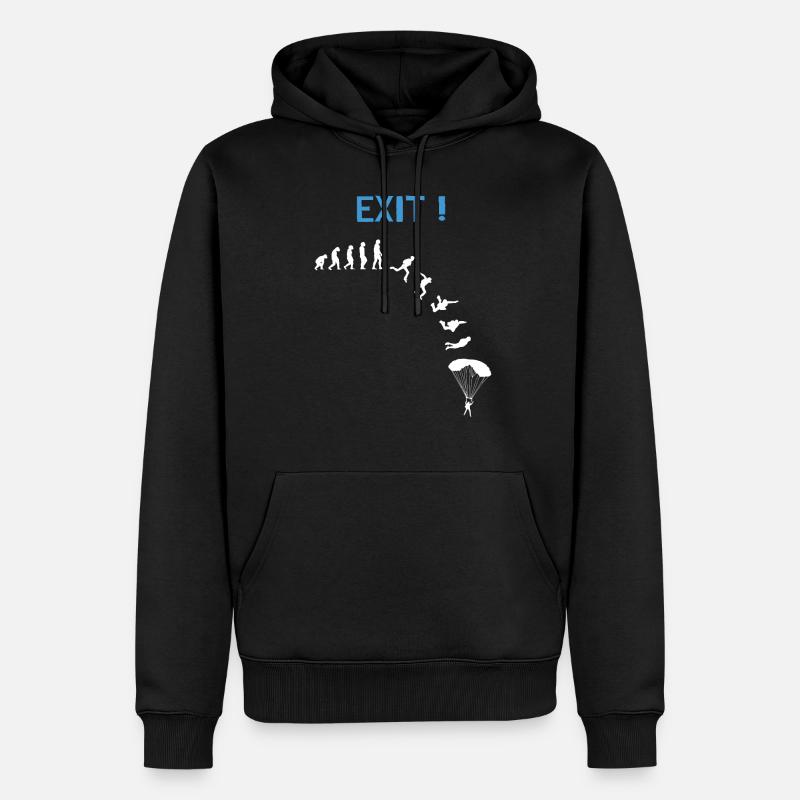 Skydiver Evolution Fallschirmspringer - Männer Premium Bio Hoodie - Schwarz