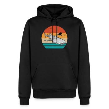 Plongée avec requin-baleine - Sweat à capuche Premium bio Homme - noir - Devant - Nico (187cm)