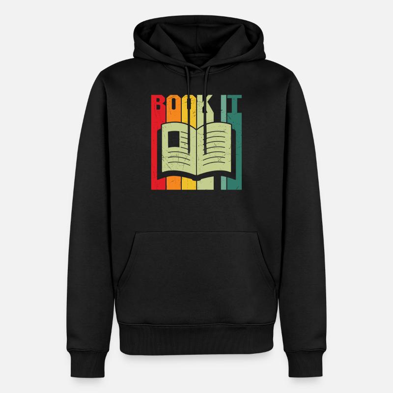 Book it reading book lover - Männer Premium Bio Hoodie - Schwarz