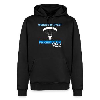 Paramotor Pilot Parapente Produit de paramoteur - Sweat à capuche Premium bio Homme - noir - Devant - Nico (187cm)