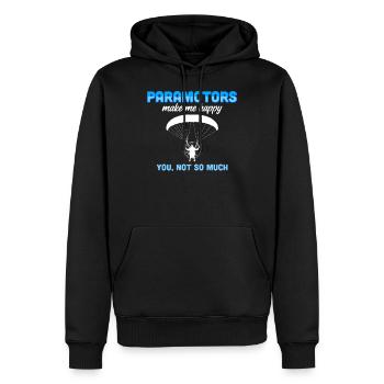 Joyeux paramoteur parapente motorisé paramoteur - Sweat à capuche Premium bio Homme - noir - Devant - Nico (187cm)