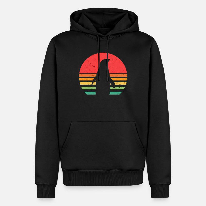 Pinguin - Männer Premium Bio Hoodie - Schwarz