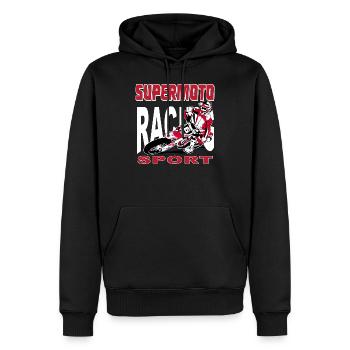 Supermoto - Supermotard - Sweat à capuche Premium bio Homme - noir - Devant - Nico (187cm)