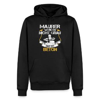 Maurer werden nicht grau das ist Beton - Männer Premium Bio Hoodie - Schwarz - Vorne - Nico (187cm)