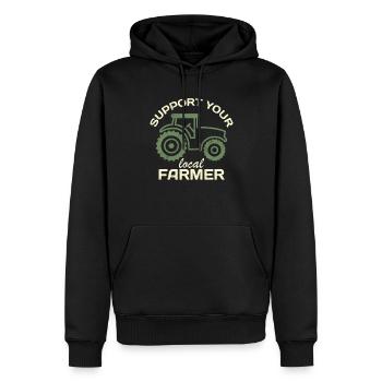 Support Your Local Farmer Bauern Landwirte - Männer Premium Bio Hoodie - Schwarz - Vorne - Nico (187cm)