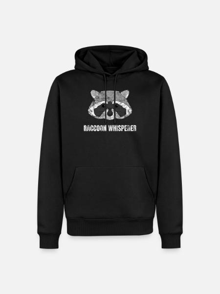 Raccoon Whisperer Waschbär - Men’s Premium Organic Hoodie - black