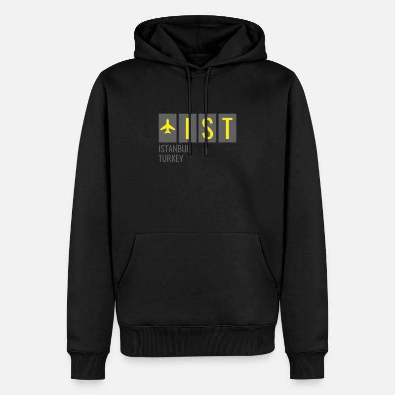 IST Istanbul Turquie Code de l’aéroport - Sweat à capuche Premium bio Homme - noir