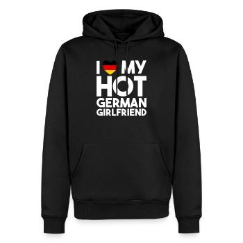 I love my hot French Girlfriend Allemagne - Sweat à capuche Premium bio Homme - noir - Devant - Nico (187cm)