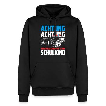 Polizei Polizist 1. Klasse Einschulung Geschenk - Männer Premium Bio Hoodie - Schwarz - Vorne - Nico (187cm)