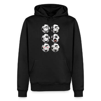 Fußball / Soccer Comic Gesichter - Männer Premium Bio Hoodie - Schwarz - Vorne - Nico (187cm)