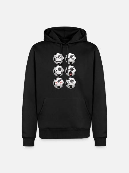 Football / Soccer Comic Faces - Men’s Premium Organic Hoodie - black