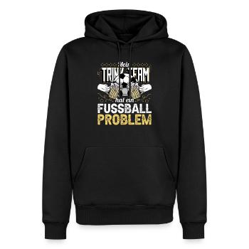 Mein Trink Team hat ein Fußball Problem - Männer Premium Bio Hoodie - Schwarz - Vorne - Nico (187cm)