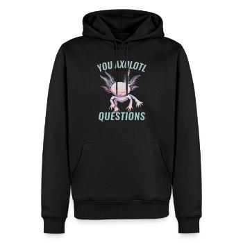 You Axolotl Questions Axolotl Lovers - Men’s Premium Organic Hoodie - black - Front - Nico (187cm)