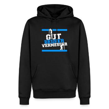 Vermesser Gut Besser Vermessungstechniker Spruch - Männer Premium Bio Hoodie - Schwarz - Vorne - Nico (187cm)