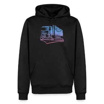 Truckerin Trucker Babe LKW Truck Fahrerin - Männer Premium Bio Hoodie - Schwarz - Vorne - Nico (187cm)
