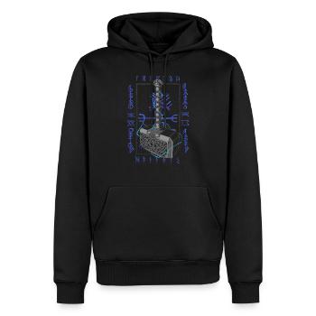 Viking Age - Thor Hammer - Men’s Premium Organic Hoodie - black - Front - Nico (187cm)
