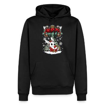 Happy Yule Viking Christmas Rabbit - Männer Premium Bio Hoodie - Schwarz - Vorne - Nico (187cm)