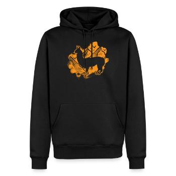 Alpaka - Männer Premium Bio Hoodie - Schwarz - Vorne - Nico (187cm)