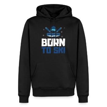 Born To Ski Ski Slope Apres Ski - Men’s Premium Organic Hoodie - black - Front - Nico (187cm)