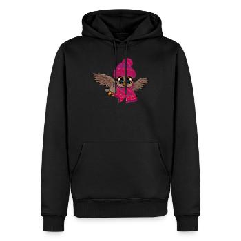 Hibou des Glaces Engelures Automne Hiver - Sweat à capuche Premium bio Homme - noir - Devant - Nico (187cm)