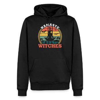 Namaste Witches Yoga Chemises d’Halloween pour femmes - Sweat à capuche Premium bio Homme - noir - Devant - Nico (187cm)