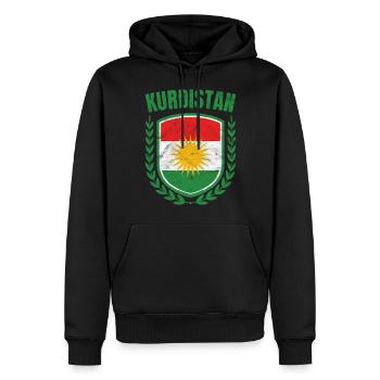 Kurdistan - Sweat à capuche Premium bio Homme - noir - Devant - Nico (187cm)