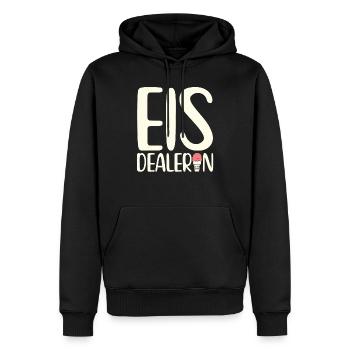 Eis Dealerin I Eiswaffeln Wassereis - Männer Premium Bio Hoodie - Schwarz - Vorne - Nico (187cm)