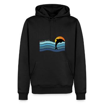 Wineglass Bay australie style vintage - Sweat à capuche Premium bio Homme - noir - Devant - Nico (187cm)