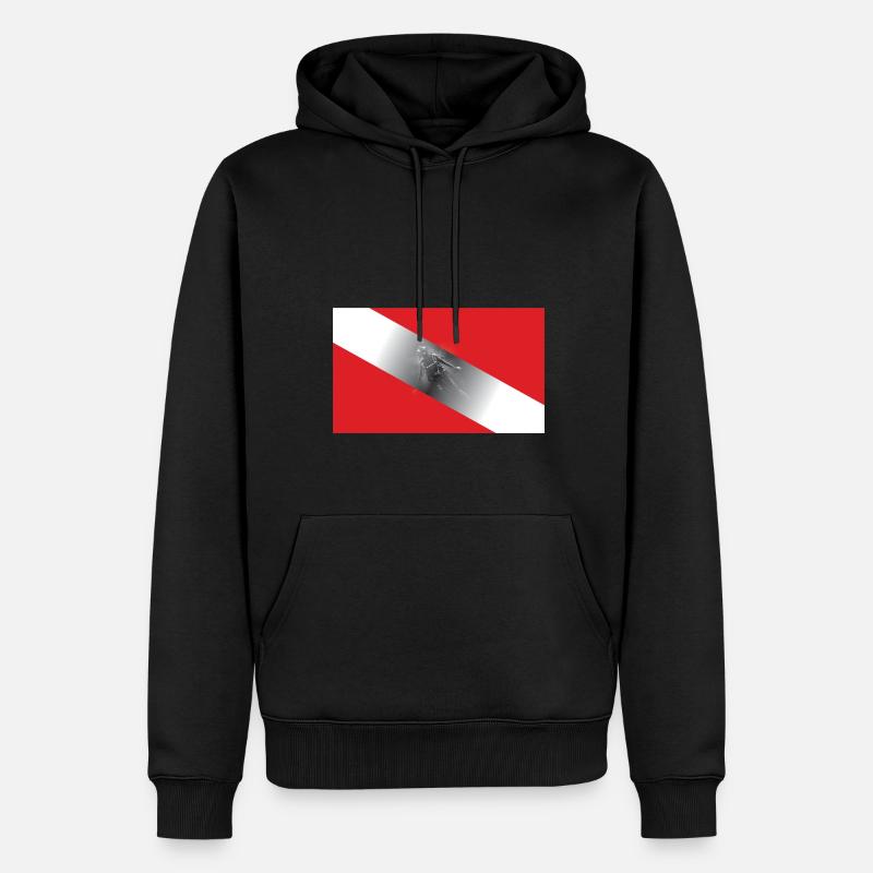 Diving Flagg - Männer Premium Bio Hoodie - Schwarz
